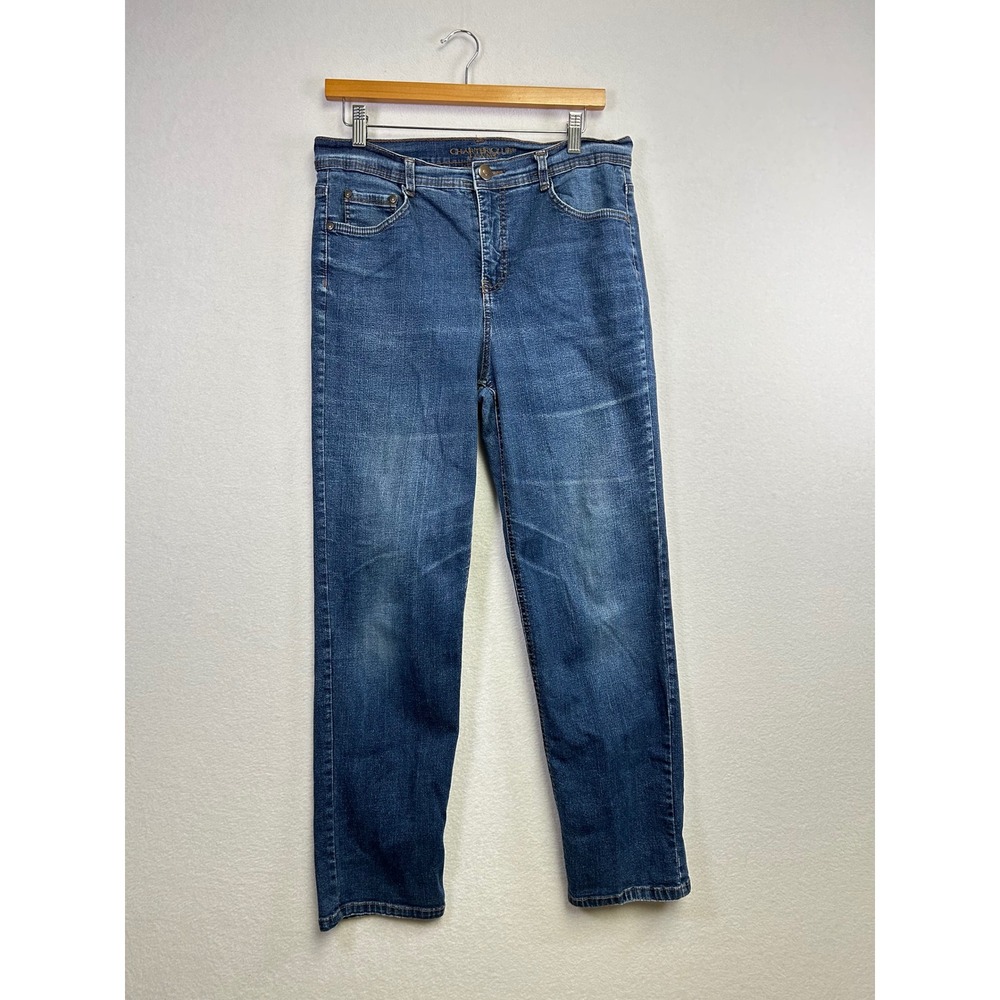 Charter Club Jeans Womens‎ Size 12S Petite Blue Denim Straight Leg Pants
